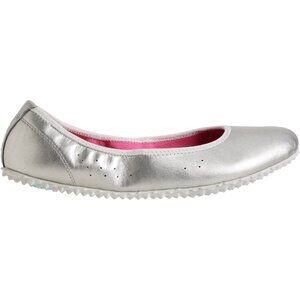 NEW Plae Crosby Ballerina Flats wide width Leather in silver unisex 925 3s2